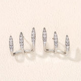 Elegant Earrings with Three Claw Set Rhinestones