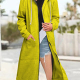 Multicoloured Oversized Women's Cardigan with Zip and Soft Hood