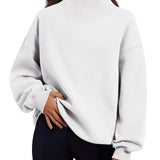 Women's loose-fit high-neck sweatshirt – Casual, comfortable style to pull on over other layers