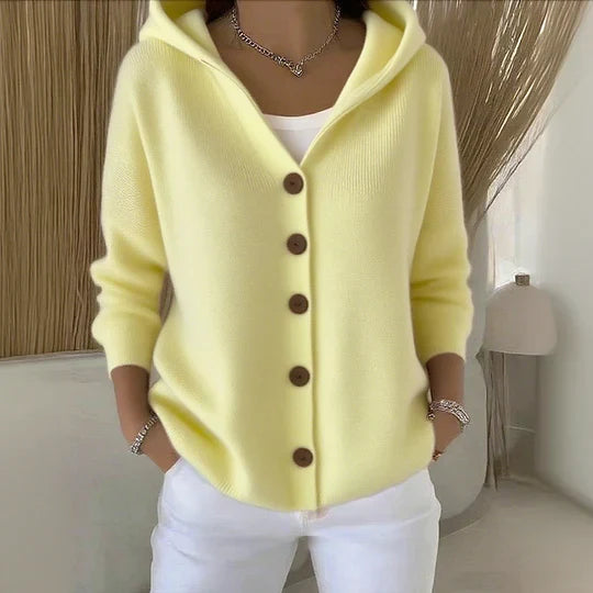 Hooded Knit Vest for Women – Elegant Buttoned Knitwear