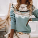 Elegant round-neck sweater for women – Comfortable knitted sweater