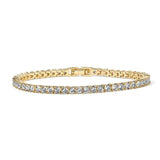 Gold Tennis Bracelet with Sparkling Crystals