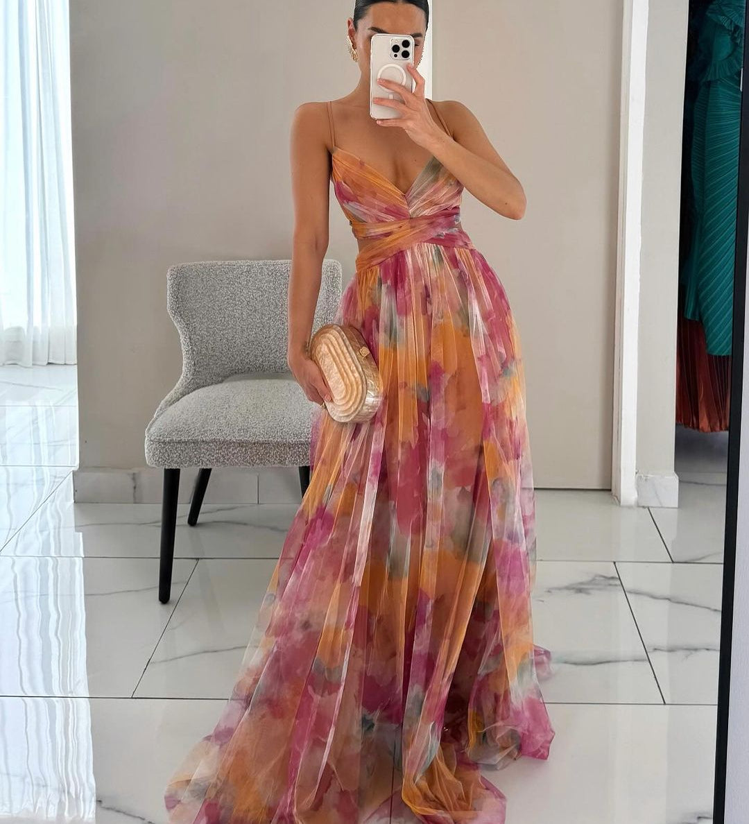 Giselle | Enchanting Maxi Dress with Floral Pattern