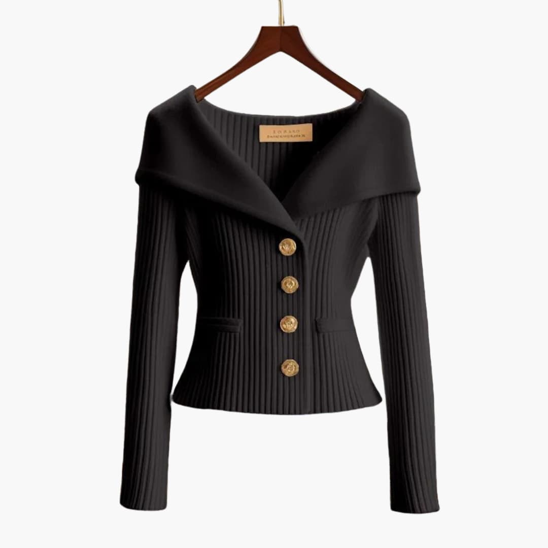 Elegant Short Ribbed Vest for Women – Comfortable Buttoned Knit