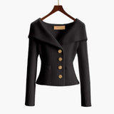 Elegant Short Ribbed Vest for Women – Comfortable Buttoned Knit