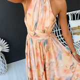 Lola | Pink Dress with Acrylic Print and Collar