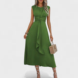 Emilia | Elegant maxi dress with no sleeves and a round neckline