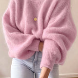 Loose-fitting women's crew-neck sweater - Soft and comfortable