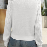 Women's loose-fit V-neck knit sweater – A casual and comfortable style for everyday wear