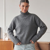 Women's Loose-Fit Solid Knit Sweater – A Casual and Comfortable Style for Every Day