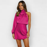 Livia | Asymmetrical Satin Dress