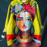 Eugen | Oil Painting Freda Portree Art Printed Women's Casual Shirt
