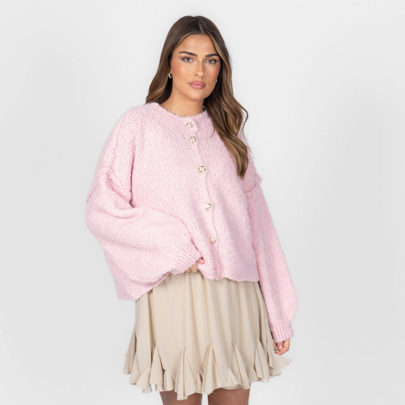 Bouclé Oversized Cardigan Short "CozyGlam"