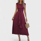 Emilia | Elegant maxi dress with no sleeves and a round neckline