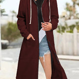 Multicoloured Oversized Women's Cardigan with Zip and Soft Hood