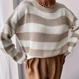 Casual women's striped sweater - Soft and easy