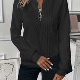 Knitted Zip-Up Sweater for Women