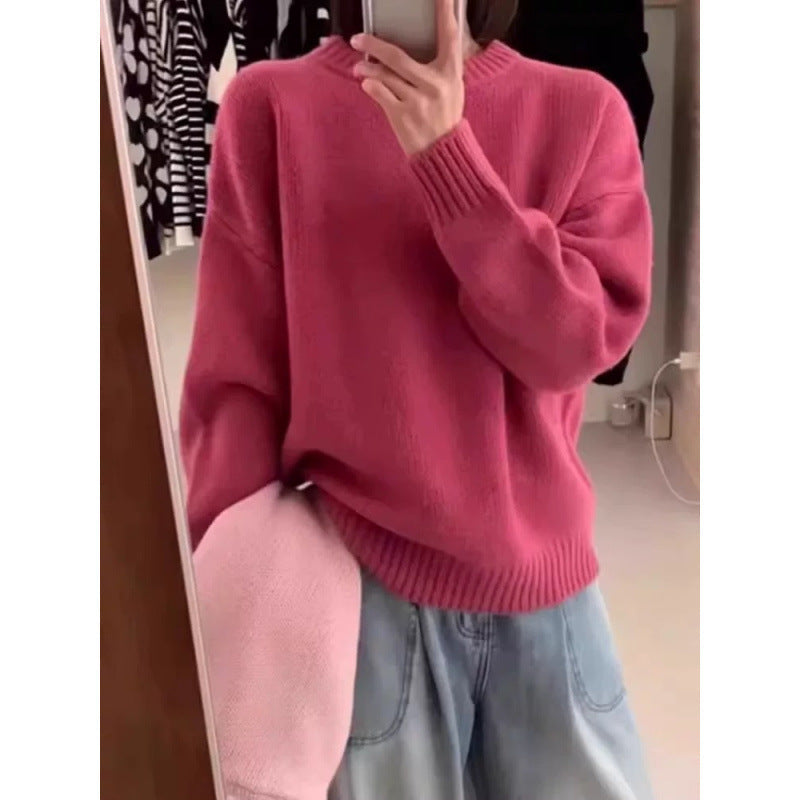 Luxurious Oversized Women's Pullover – Loose-Fitting Sweater in Mohair Blend