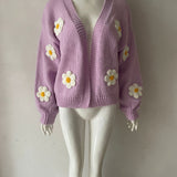 Loose-knit women's cardigan - Soft and colourful
