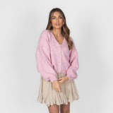 CozyGlam Oversize V-Cardigan Short