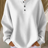 Miranda | Henley Textured Sweatshirt