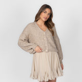 CozyGlam Oversize V-Cardigan Short