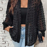 Women's Autumn Cardigan with Pom-Poms - Lightweight and Breathable