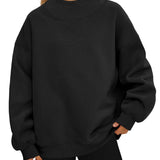 Women's loose-fit high-neck sweatshirt – Casual, comfortable style to pull on over other layers