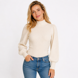 Women's sweater with puff sleeves - Soft and elegant