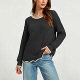 Women's Loose-Knit Crewneck Pullover – Versatile and Easy to Wear