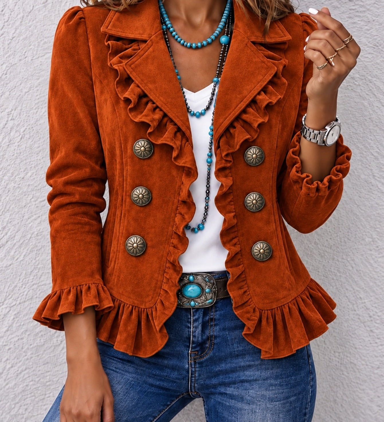 Women's button-front long-sleeve cardigan - Soft and colourful