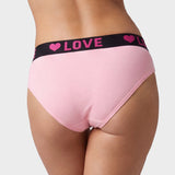 6 Pack LOVE Print Cotton Bikini Panties