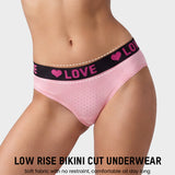 6 Pack LOVE Print Cotton Bikini Panties