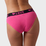 6 Pack LOVE Print Cotton Bikini Panties