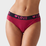 6 Pack LOVE Print Cotton Bikini Panties