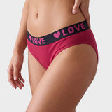 6 Pack LOVE Print Cotton Bikini Panties