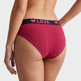 6 Pack LOVE Print Cotton Bikini Panties