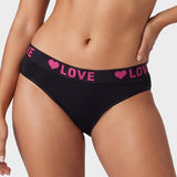 6 Pack LOVE Print Cotton Bikini Panties