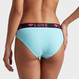 6 Pack LOVE Print Cotton Bikini Panties