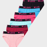 6 Pack LOVE Print Cotton Bikini Panties