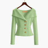 Elegant Short Ribbed Vest for Women – Comfortable Buttoned Knit