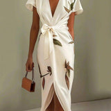 Elin | Elegant Wrap Dress with Floral Pattern