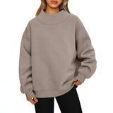 Women's loose-fit high-neck sweatshirt – Casual, comfortable style to pull on over other layers
