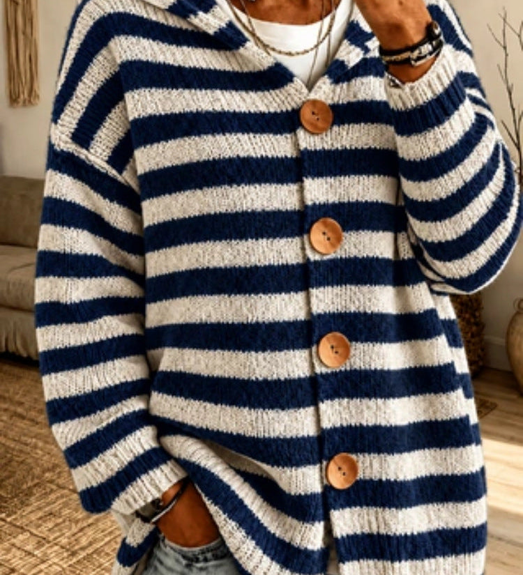 Striped knit women's sweater – Casual and modern