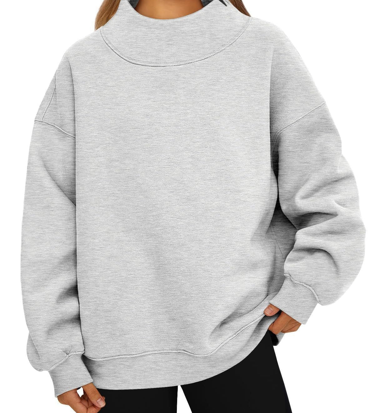 Women's loose-fit high-neck sweatshirt – Casual, comfortable style to pull on over other layers