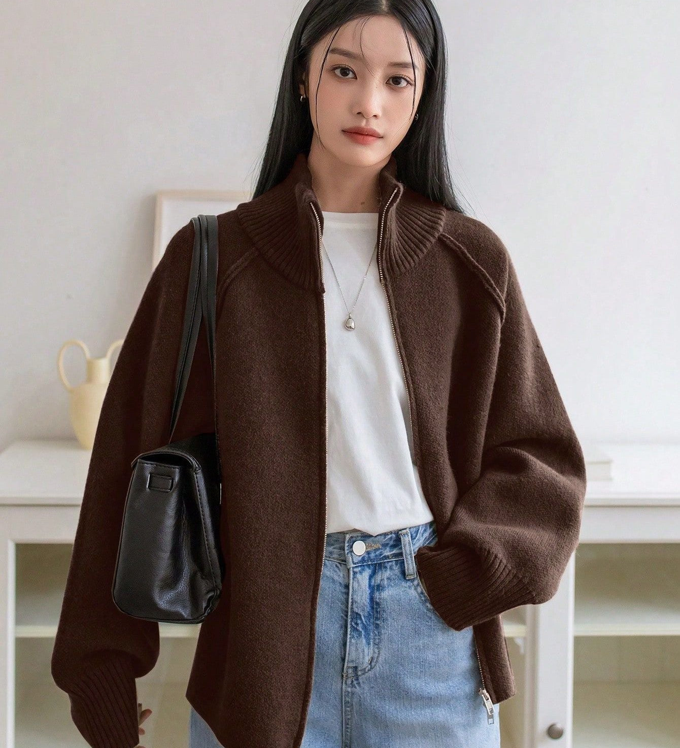 Relaxed-fit women's sweater coat - Soft and easy