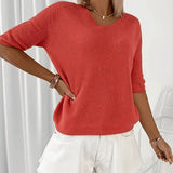 Women's V-neck jumper with mid-length sleeves – Casual and refined