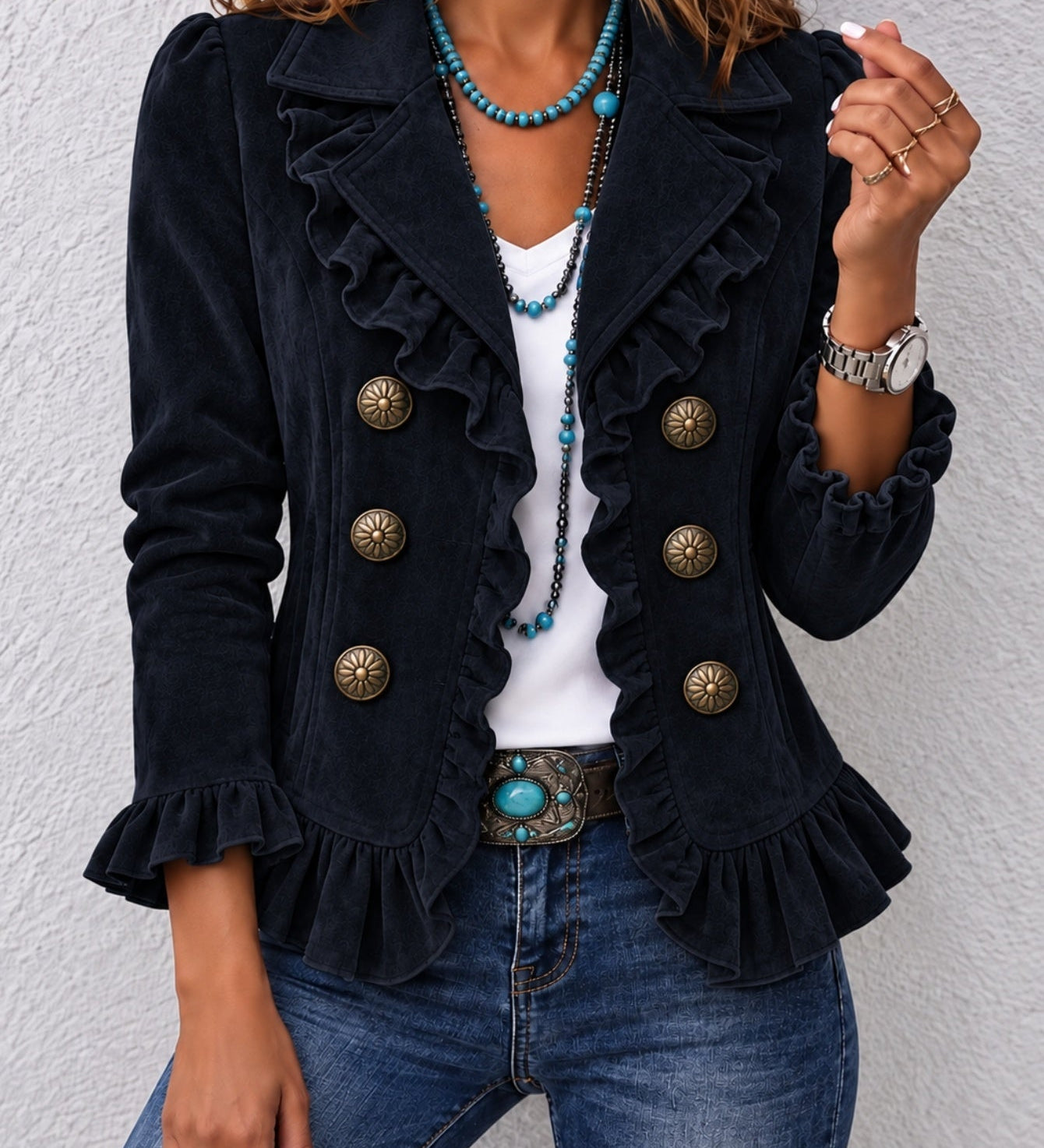Women's button-front long-sleeve cardigan - Soft and colourful