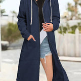 Multicoloured Oversized Women's Cardigan with Zip and Soft Hood