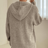 Knitted zip-up sweater for women
